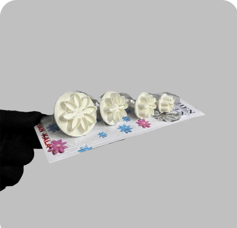 کاتر فشاری گل مینا 4عددی